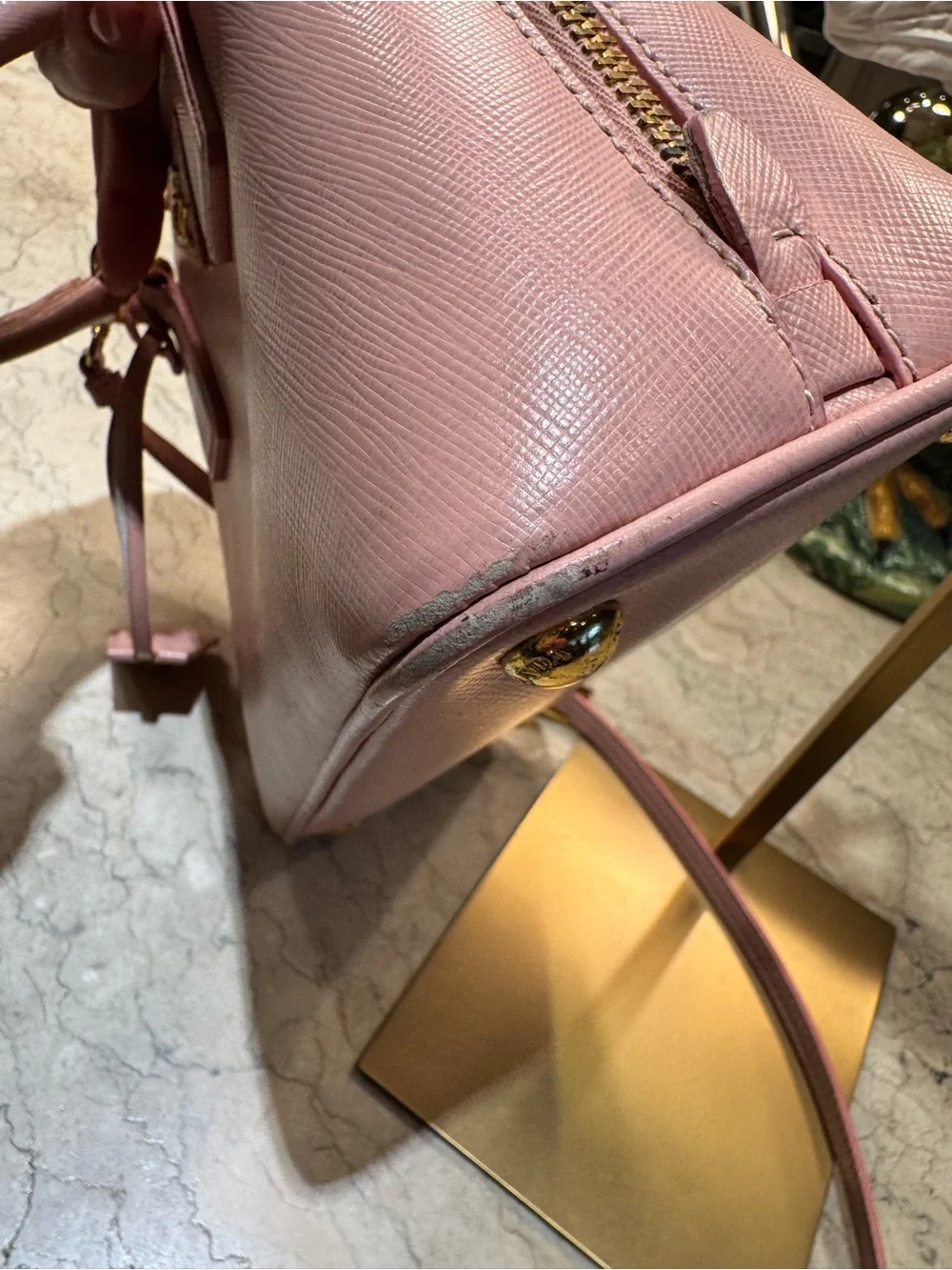 Prada Small Pink Promenade Bag, Gold Hardware